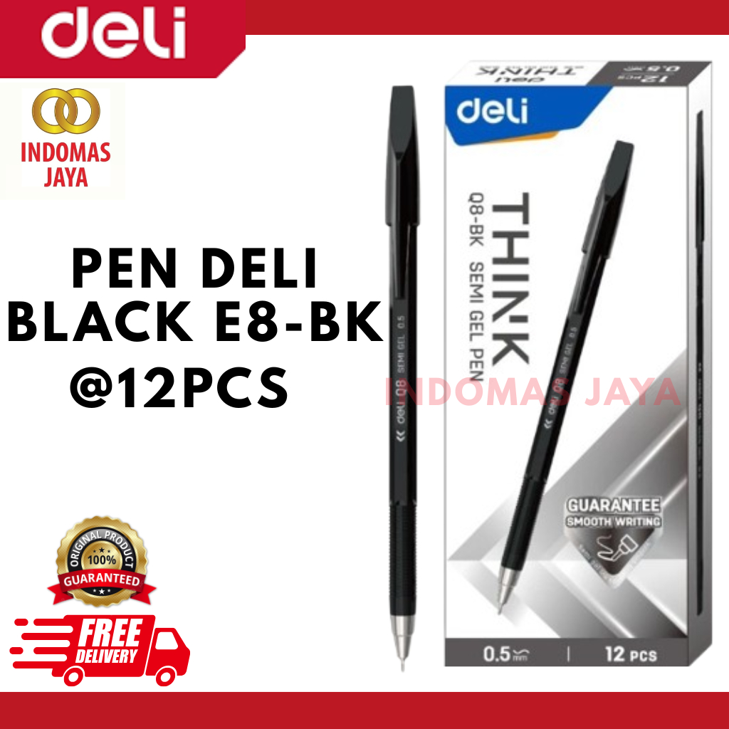 

DELI Think Semi Gel Pen 0.5 mm pulpen / ballpoint / bolpen murah hitam Q8-BK (HARGA PER KOTAK)