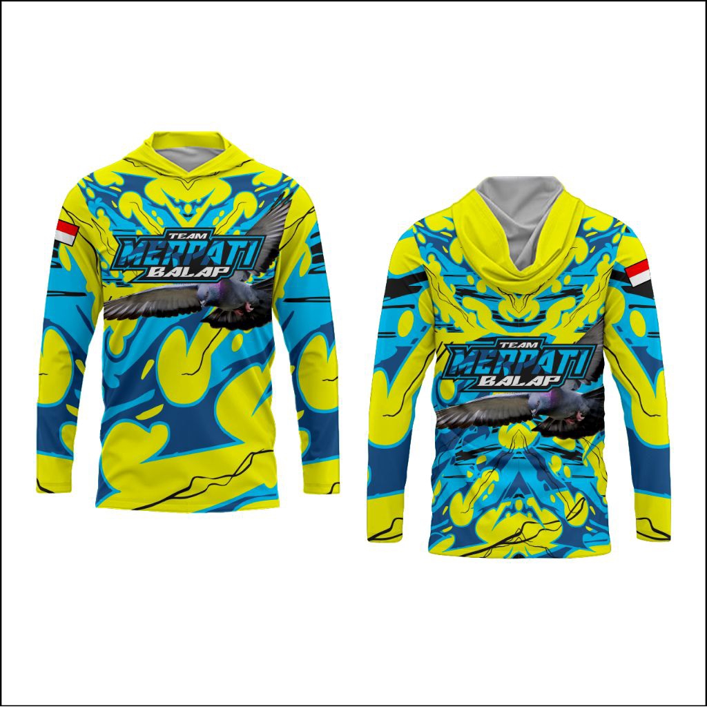 Baju Merpati Balap Jersey Merpati Kolong Lengan Panjang Full Printing Bahan Dryfit