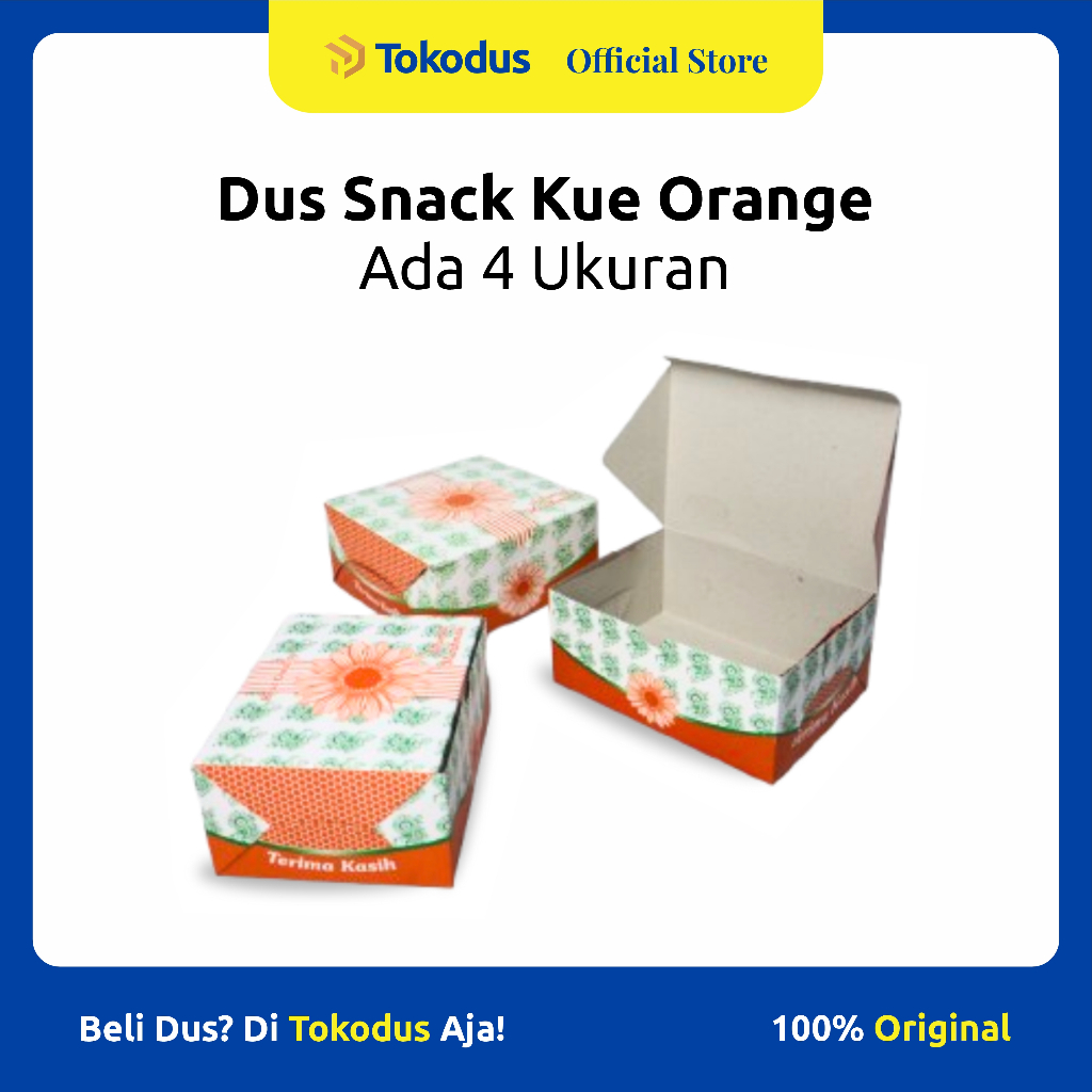 

Dus Snack Box Motif Murah | Box Kue Kotak | Dus Snack Orange (Oren) - Tokodus Katapang