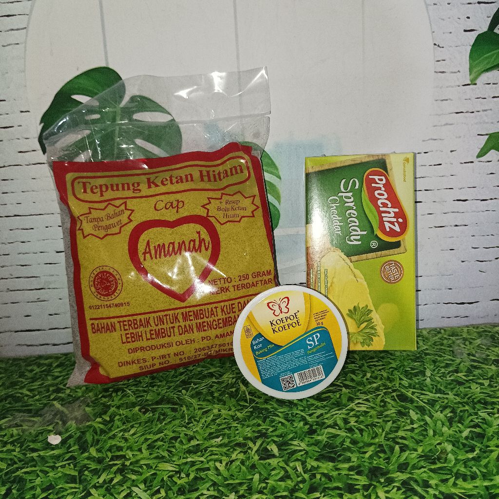 

PAKET BOLU KETAN HITAM AMANAH+SP+KEJU OLES