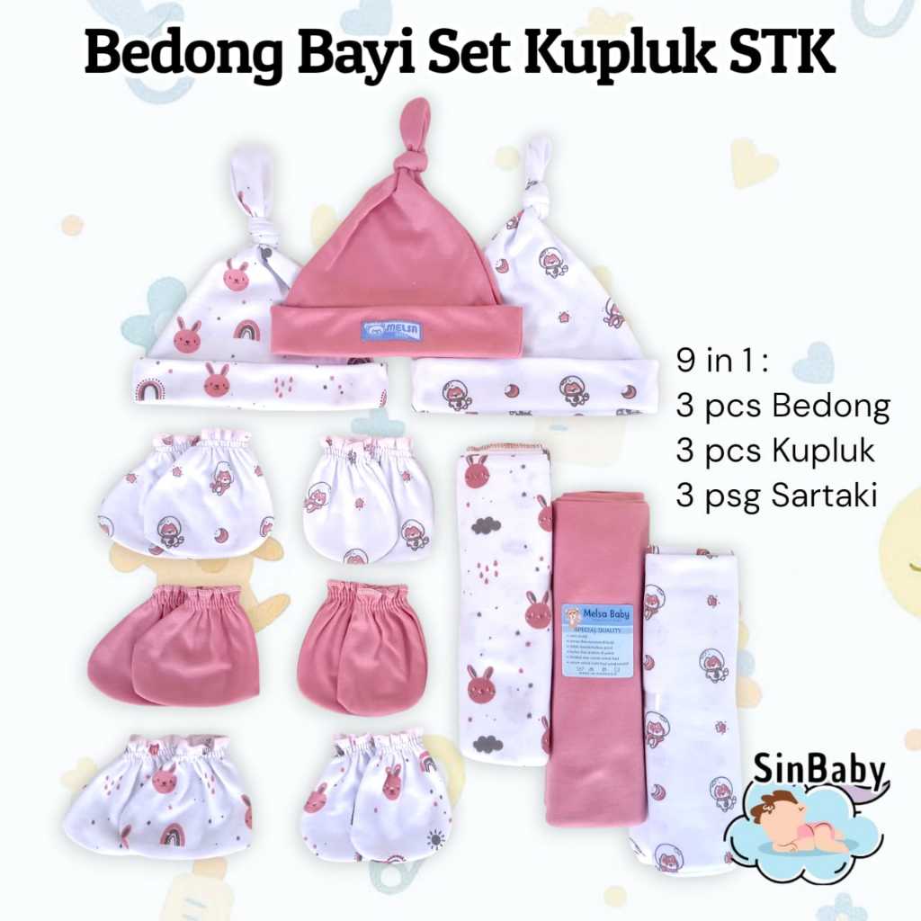 Sin Baby Bedong Bayi Ukuran Jumbo Plus Kupluk Sarung Tangan Kaki Bayi Newborn Laki Laki Perempuan Bahan Lembut