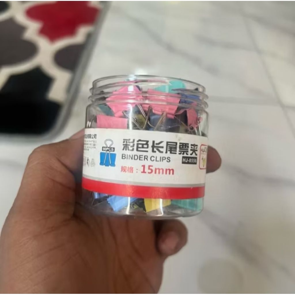 

Binder klips 15mm (1toples isi 60pcs warnan warni)