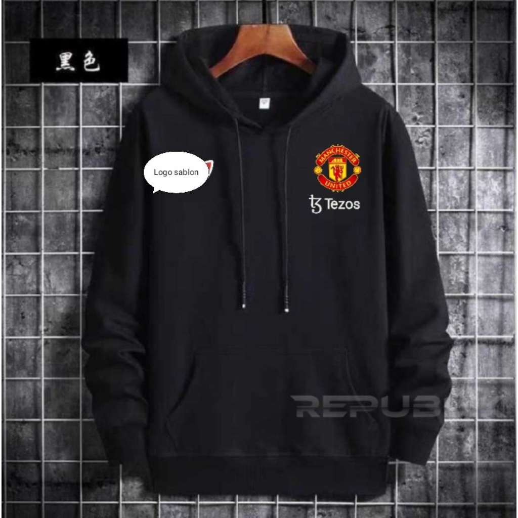 Hoodie Sweater Jaket Mu Tezos Training Black Premium/Jaket Hoodie/Hoodie Pria Wanita/Sweater Hoodie/