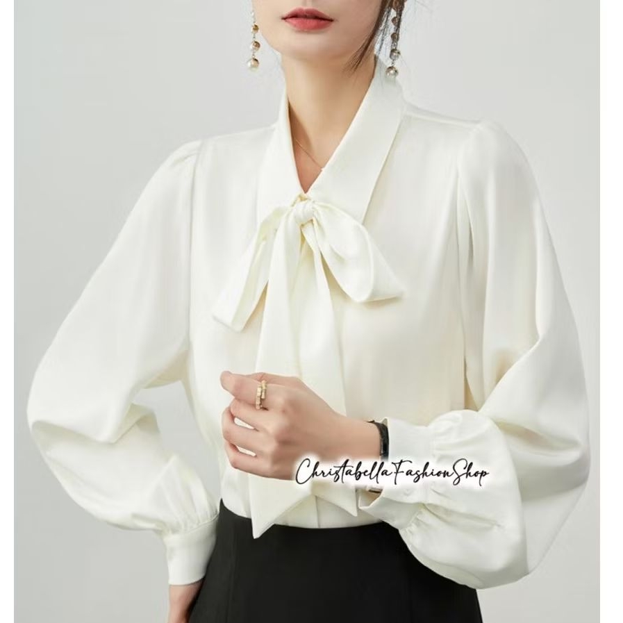 Kemeja Satin Silk Premium Korean Style / Kemeja Wanita