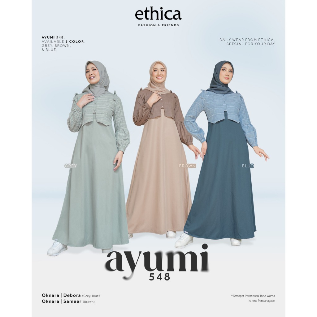 Ethica - Ayumi 548 gamis terbaru simple  elegan