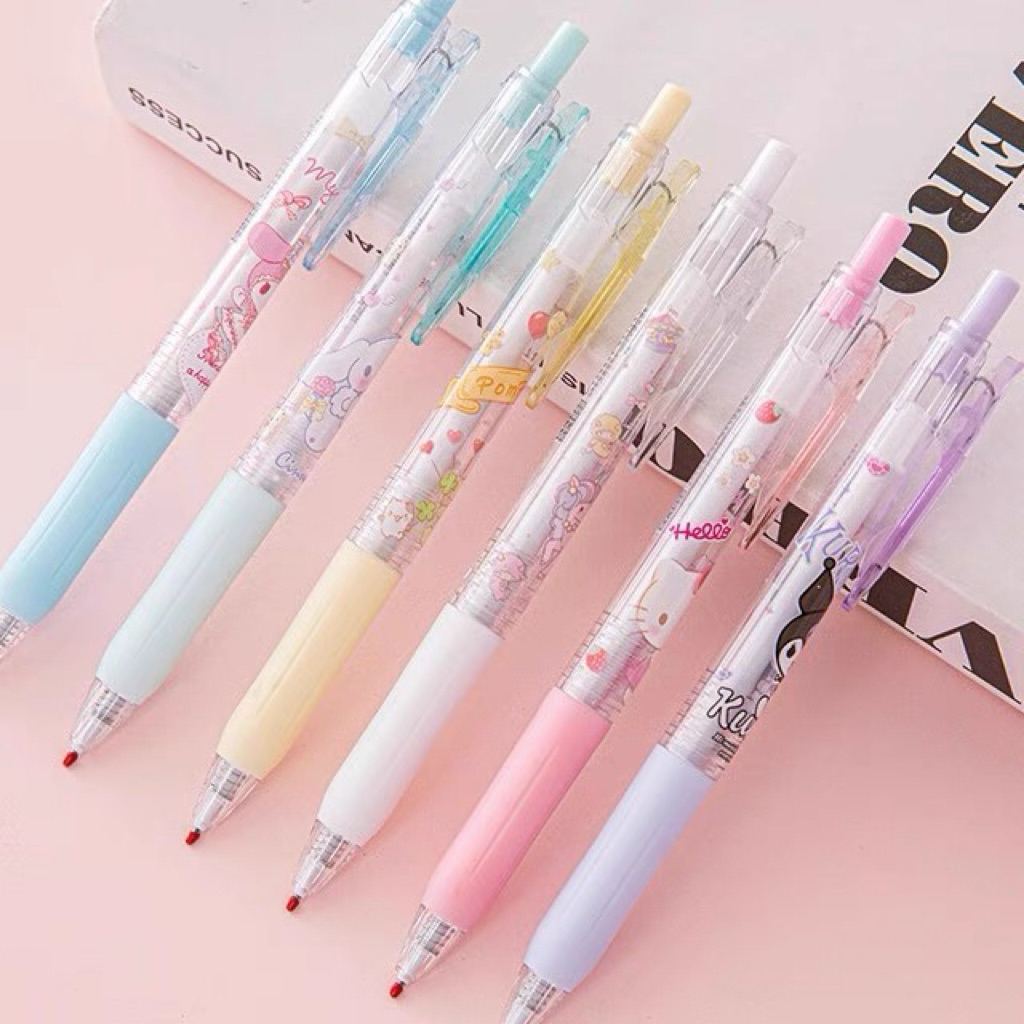 

Pena bolpen pen cetek Kuromi My Melody Cinnamoroll Hello Kitty Pompompurin Twin Stars