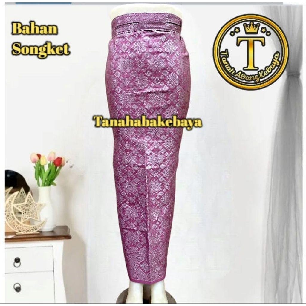 Rok Songket / Rok Songket lilit Premium / Rok Kebaya  varian warna dasty pink