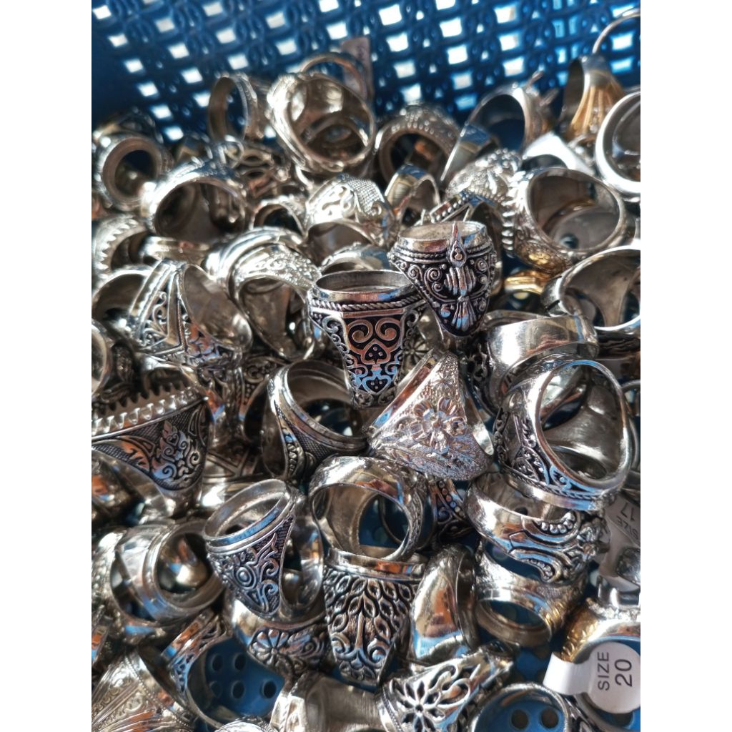 1 pcs ring cincin Alfaka perak BALI ukiran Asli