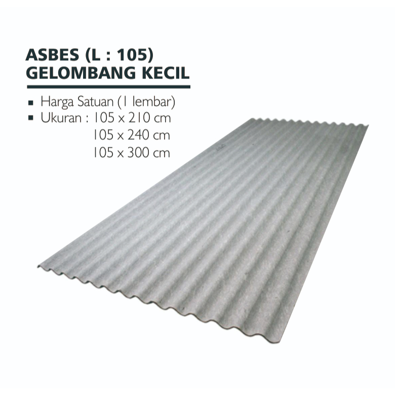 ATAP ASBES GELOMBANG KECIL LEBAR 105 CM