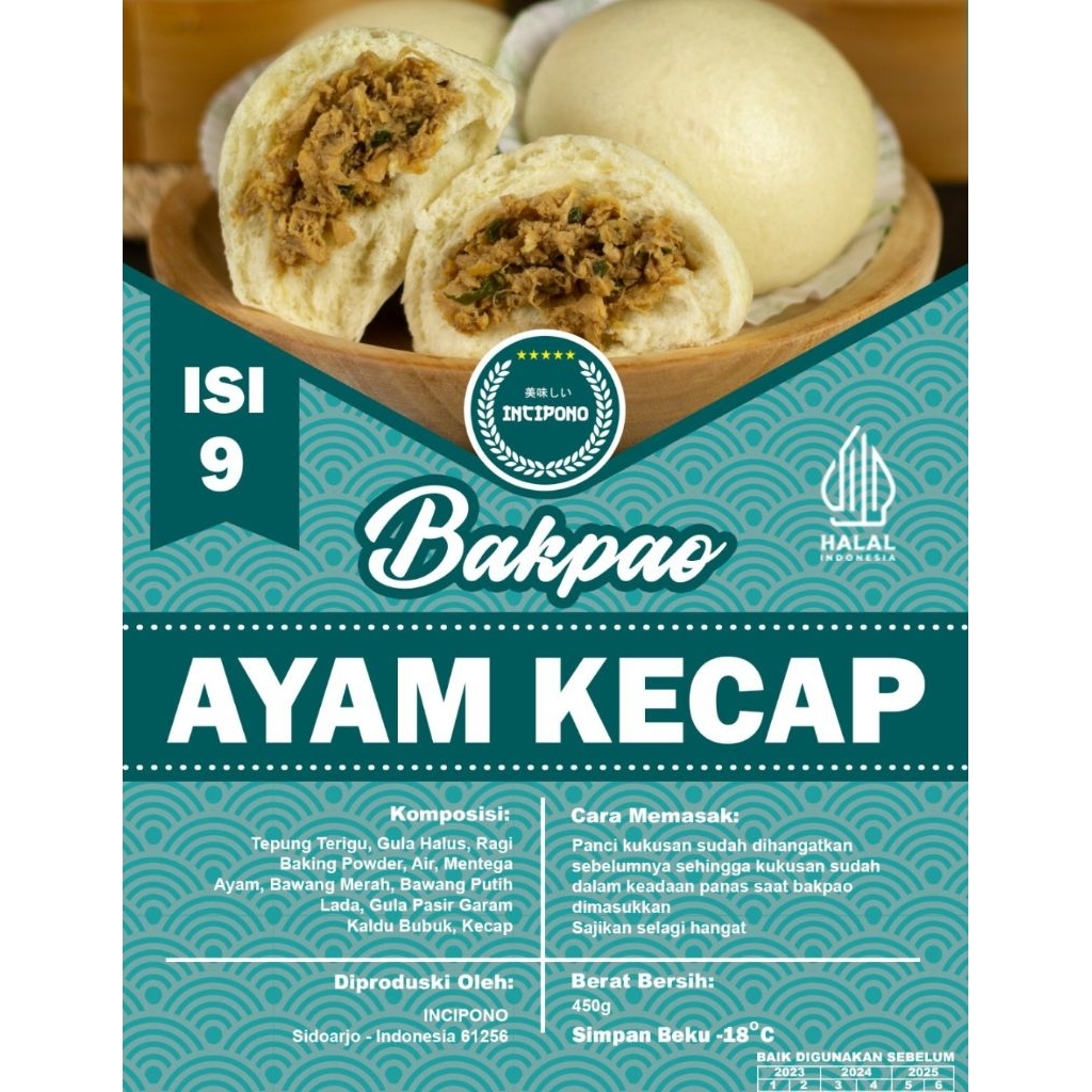 

Bakpow isi Incipono rasa ayam kecap (khusus Frozen)