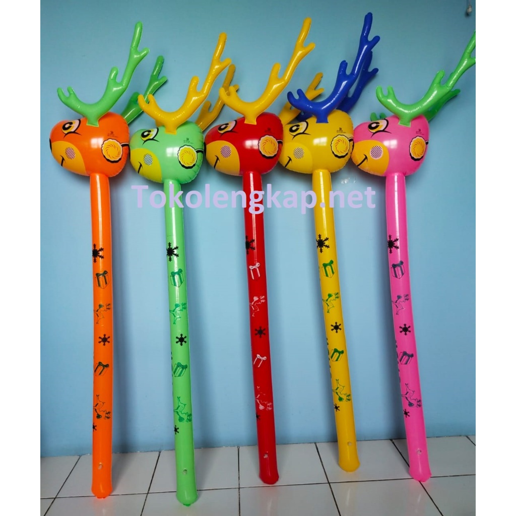 Mainan Balon Tiupan Tongkat Kepala Rusa Bahan PVC SNI / Balon Tiupan Mainan Anak