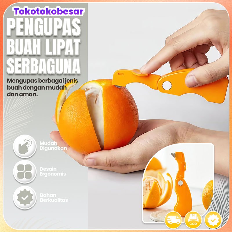Alat pengupas jeruk multifungsi lipat, alat pengupas buah delima, pisau pengupas jeruk, buah naga, j