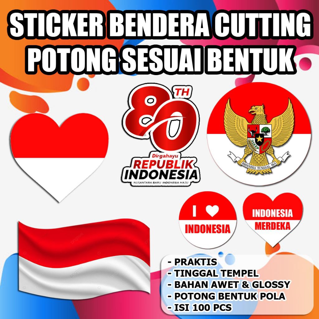 

Stiker pipi bendera merah putih cutting sesuai bentuk