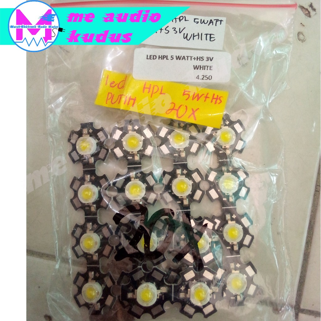 LED HPL 5 WATT+HEATSINK 3V WHITE