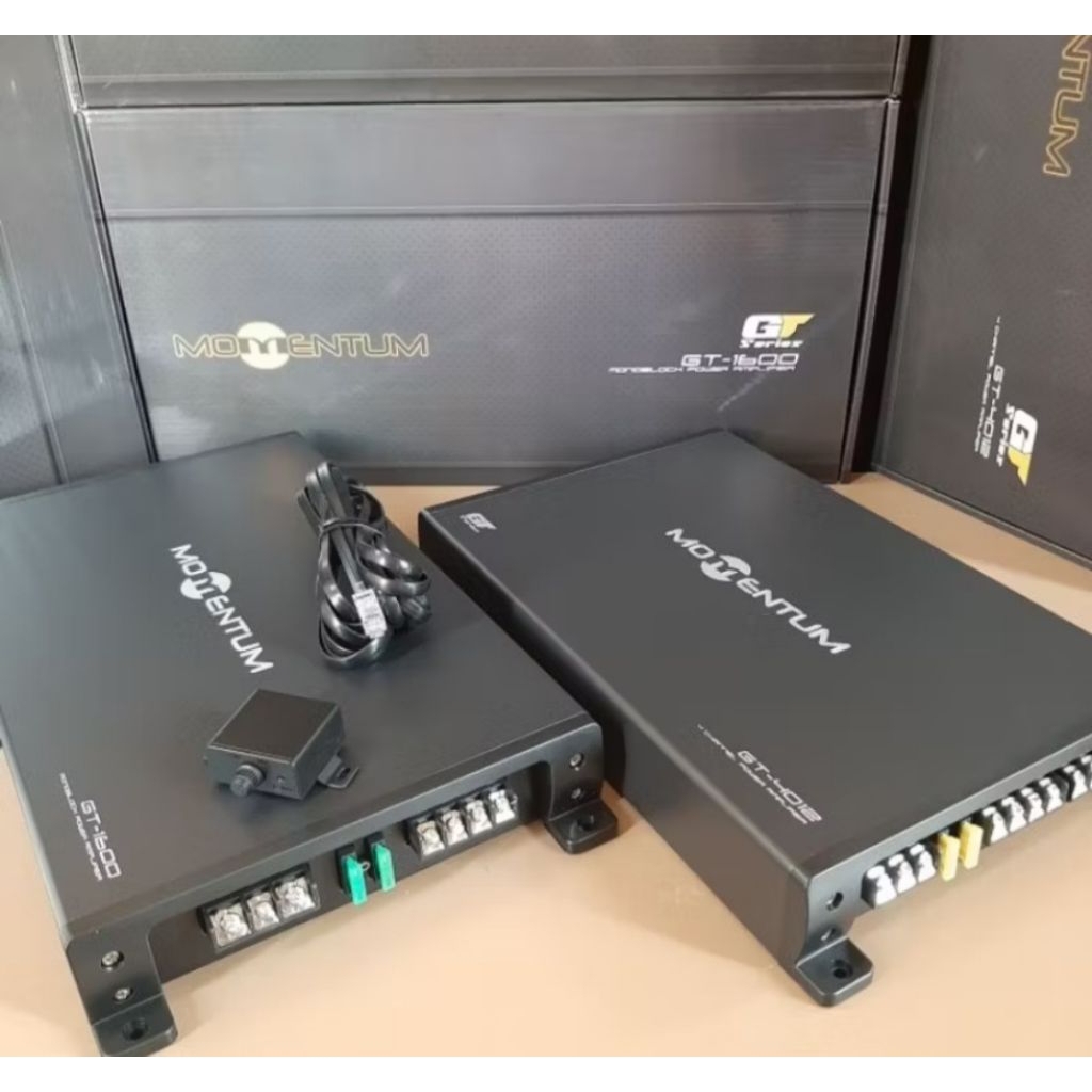 PAKET AUDIO MOMENTUM (Monoblock Momentum+ Power 4 Chanel ) AMPLIFIER MOMENTUM GT 4012 + MONOBLOCK MO