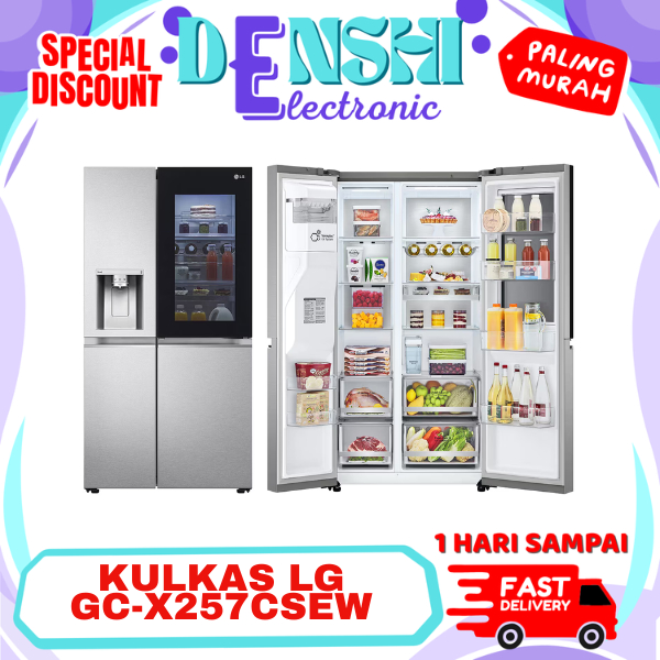 KULKAS LG SIDE BY SIDE GC-X257CSEW 674 LITER INSTAVIEW DOOR IN DOOR