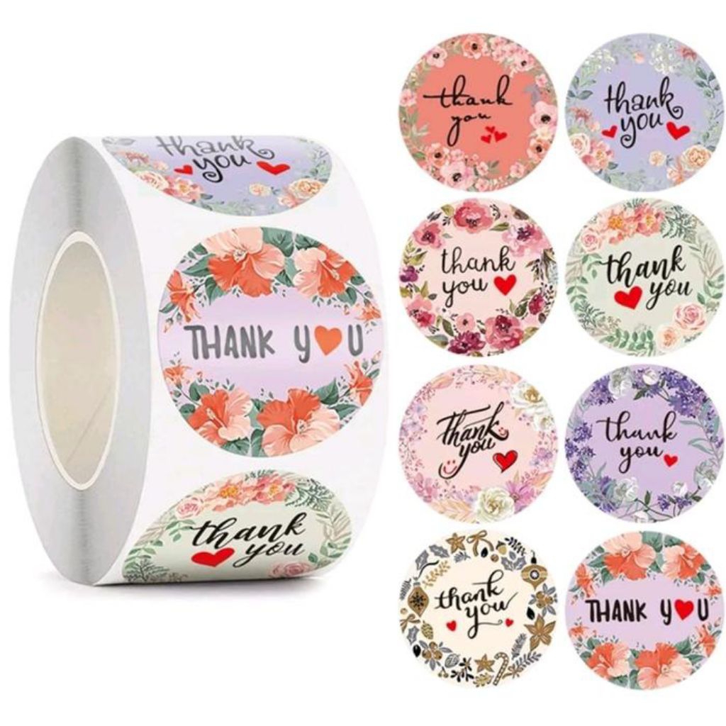 

(50pcs) Stiker Thankyou Bulat