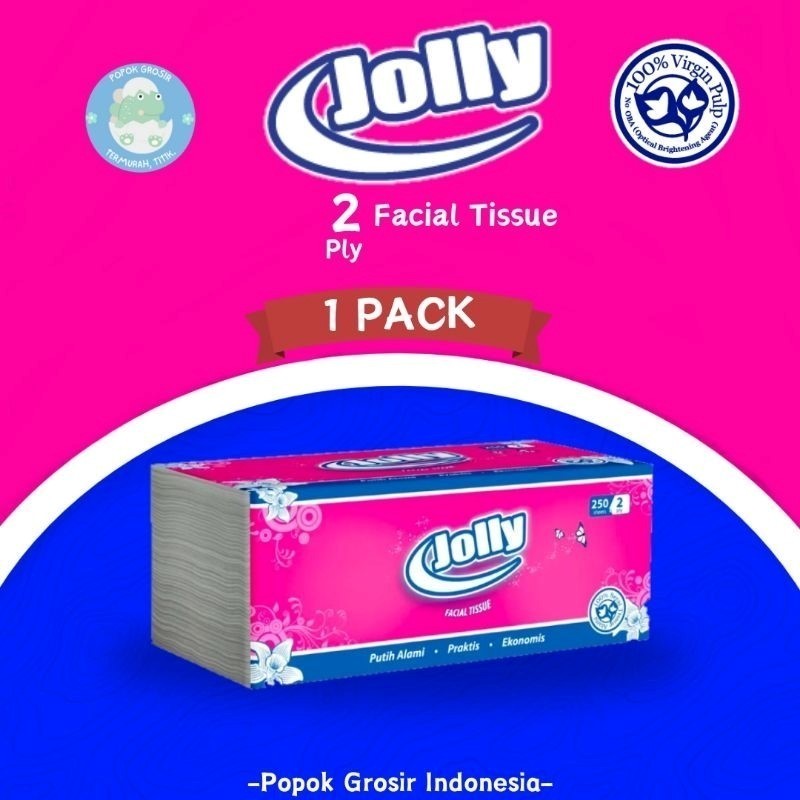 Jolly Facial Tissue Tisu Wajah 2 Ply 250 Sheet dan 560 sheet