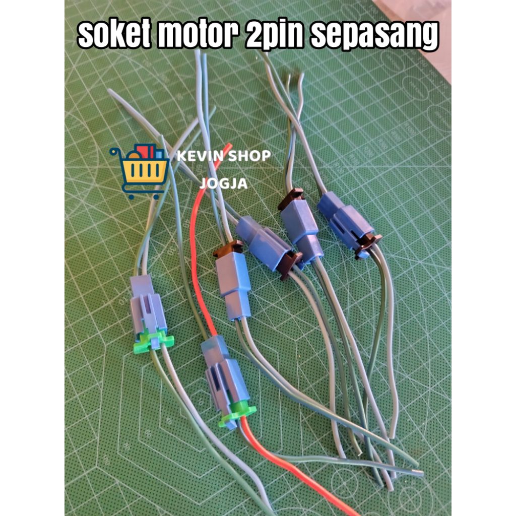 SOKET 2pin MOTOR DC 1 Set isi sepasang