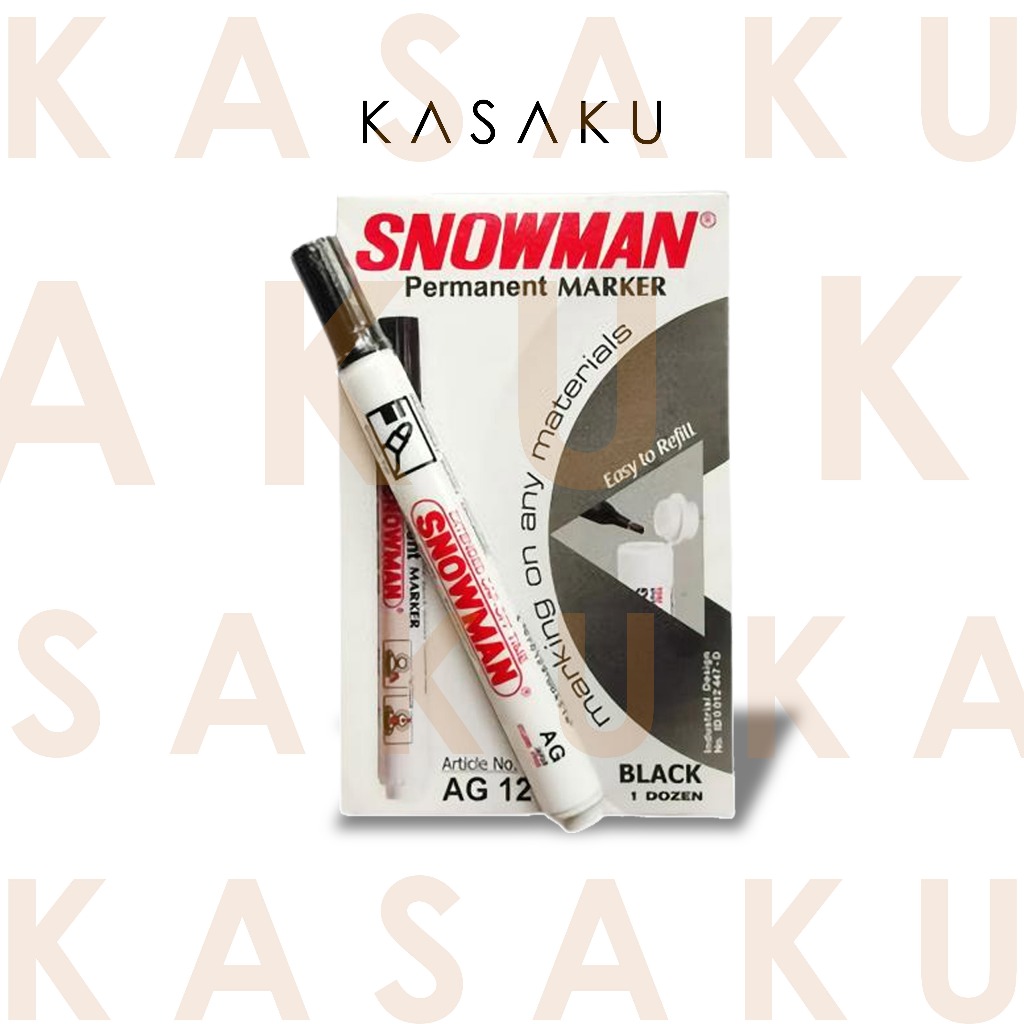

Snowman – Spidol Permanent Marker Black AG-12 | Kasaku