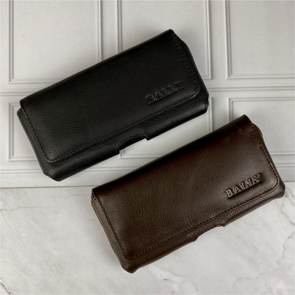 Dompet Hp Model Miring || Dompet Hp Pinggang Kulit Asli Premium || Sarung Handphone Pengunci Magnet