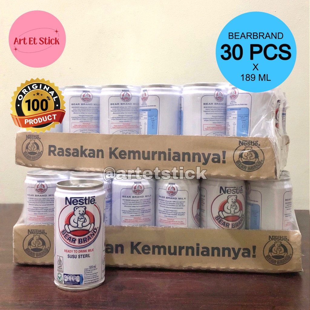 

Bear Brand Susu Beruang Steril 189 ml - 1 Dus Isi 30 Kaleng