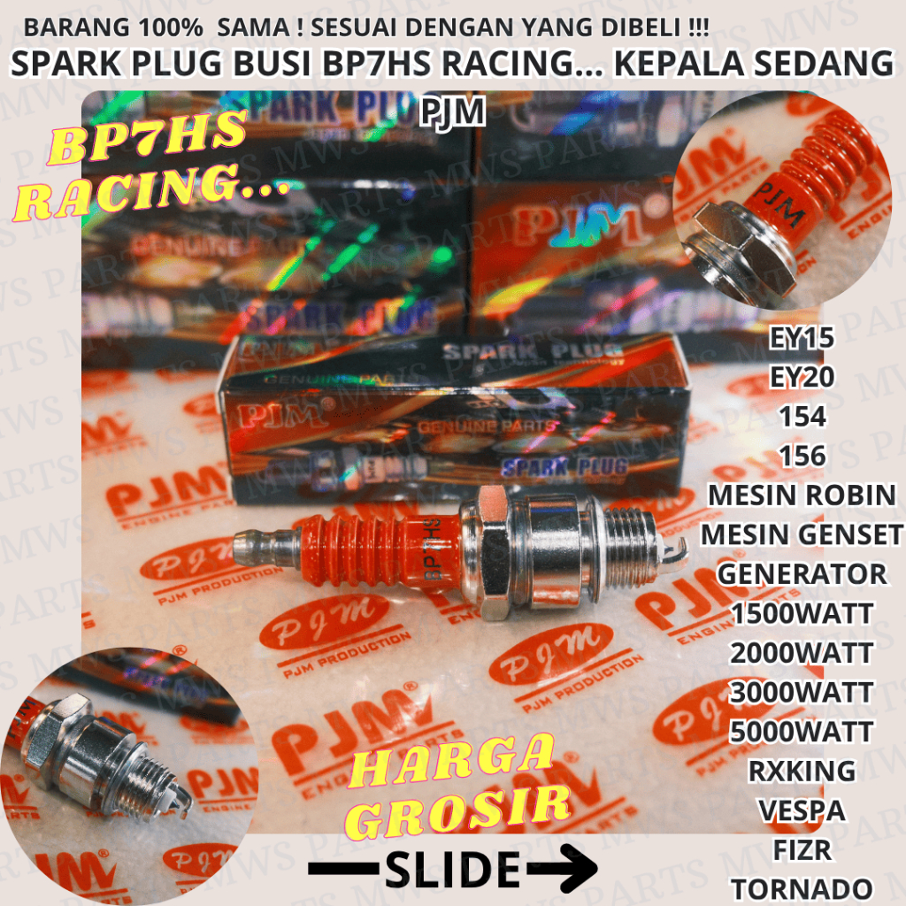 SPARK PLUG BP7HS BUSI RACING RASING MESIN ROBIN EY15 EY20 MESIN GENSET GENERATOR 154 156 1500WATT 20
