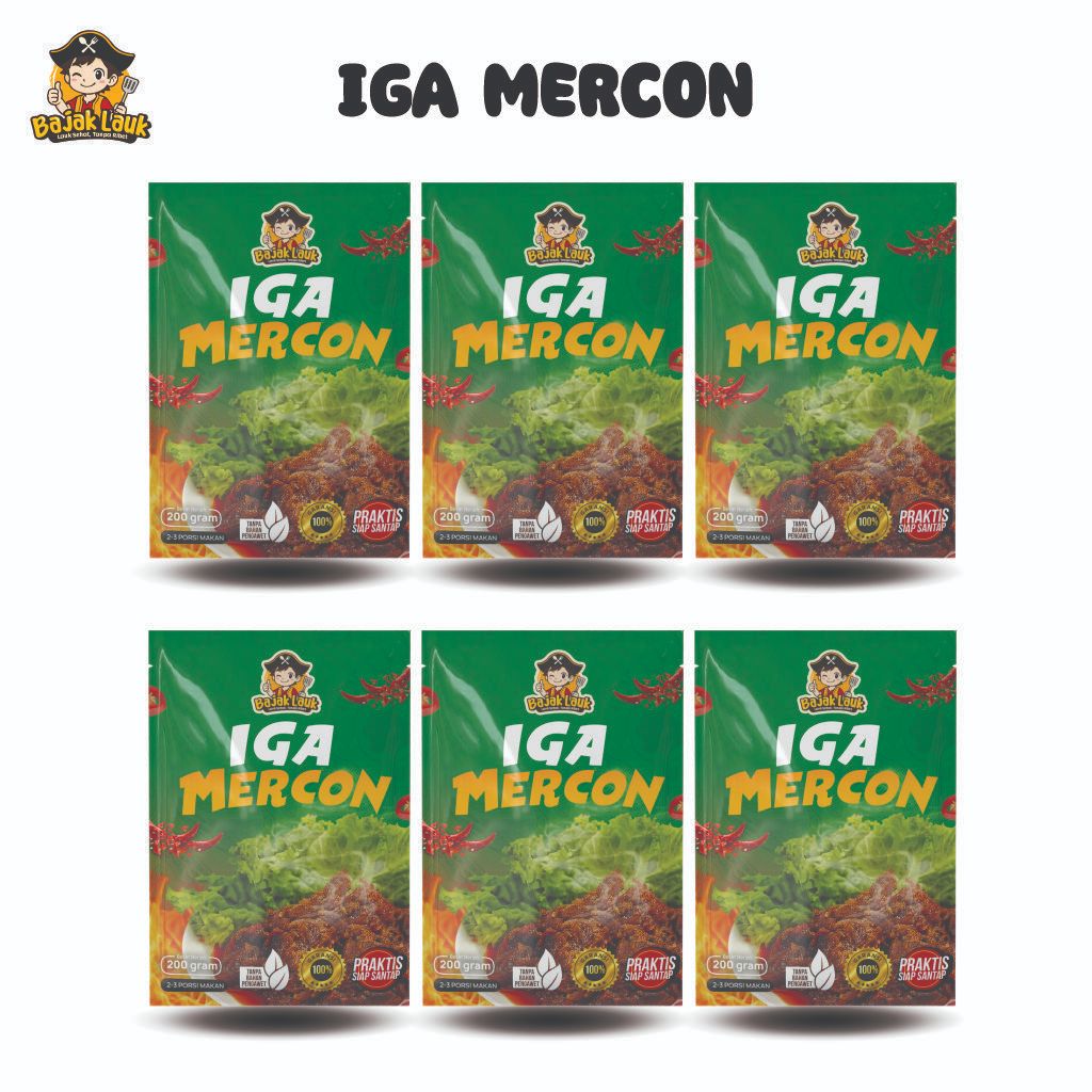 

Bajak Lauk 6pcs Iga Mercon 200gr / Lauk Siap Saji / Makanan Instan / Oseng Mercon