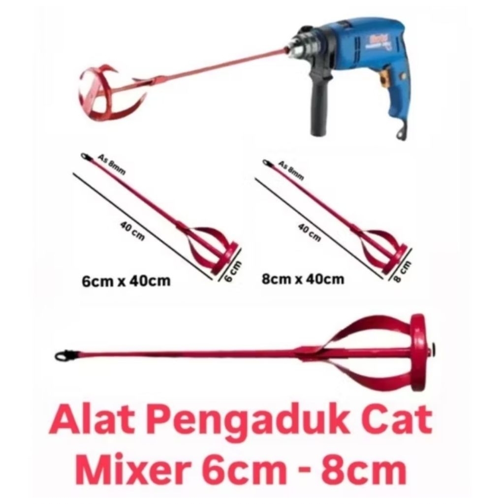 Pengaduk Cat 60 x 400 mm Tjap Mata Tongkat Mixer Semen 6 x 40 cm