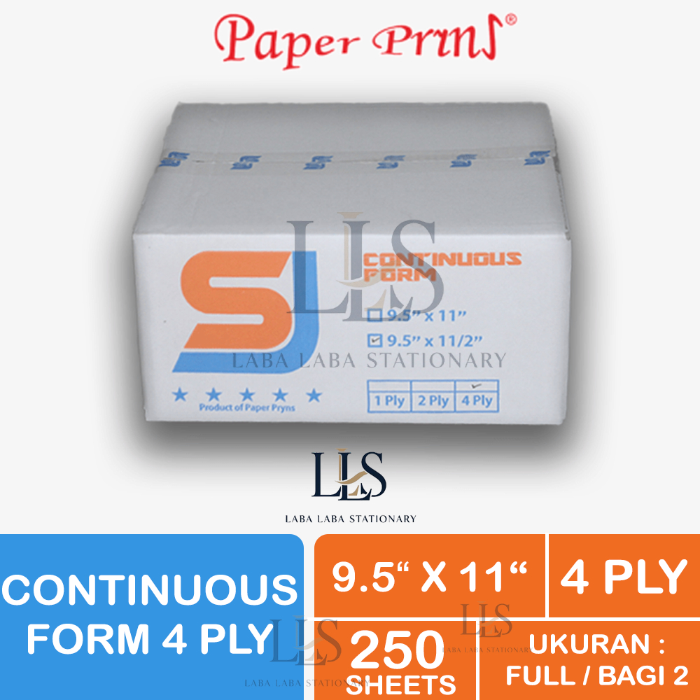 

CONTINUOUS FORM SJ 9.5 X 11 4 PLY BY PAPER PRINT NCR FULL BAGI 2 FAKTUR SURAT JALAN KERTAS CONTINOUS FORM RANGKAP 4