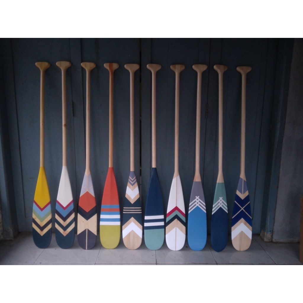 dayung kayu 150 cm, dayung custom, dekorasi dayung vintage, wood paddle handmade