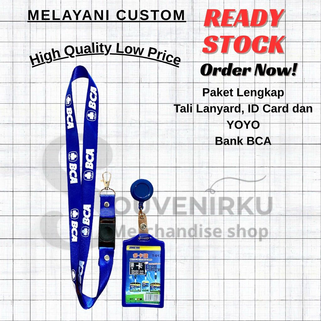 

Paket Lengkap Tali Lanyard + ID Card + YOYO Logo Bank BCA