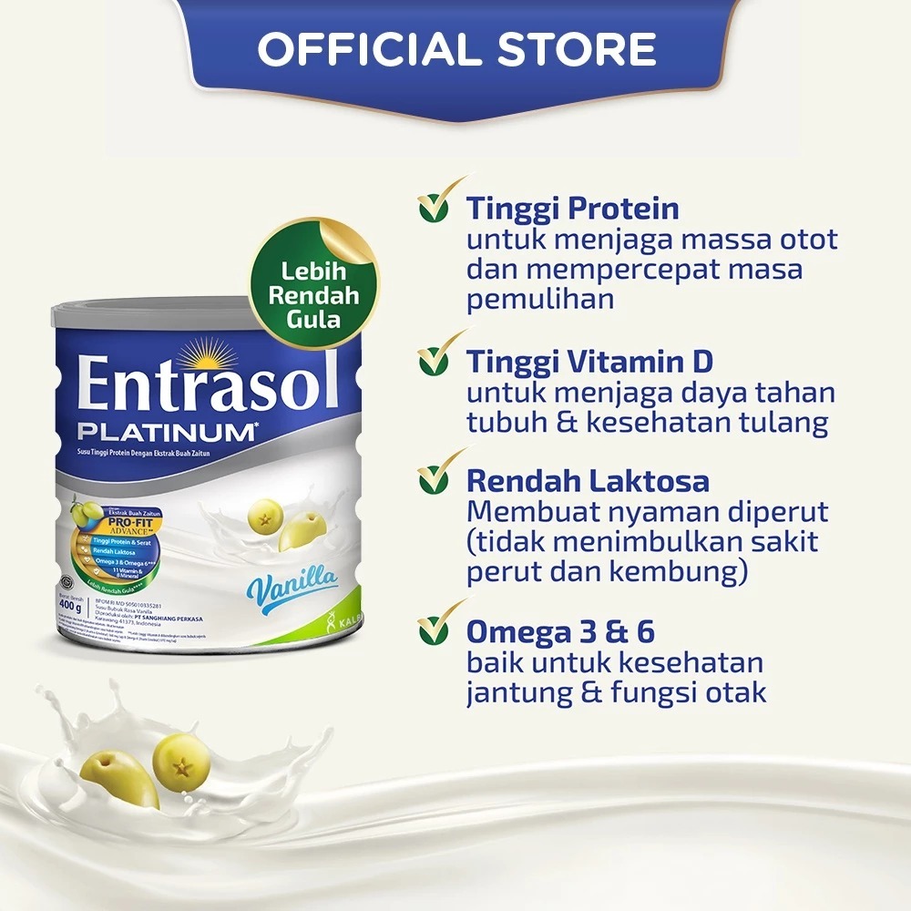 

Entrasol Platinum Rasa Vanilla/Cokelat 400 & 800 Gram Kaleng