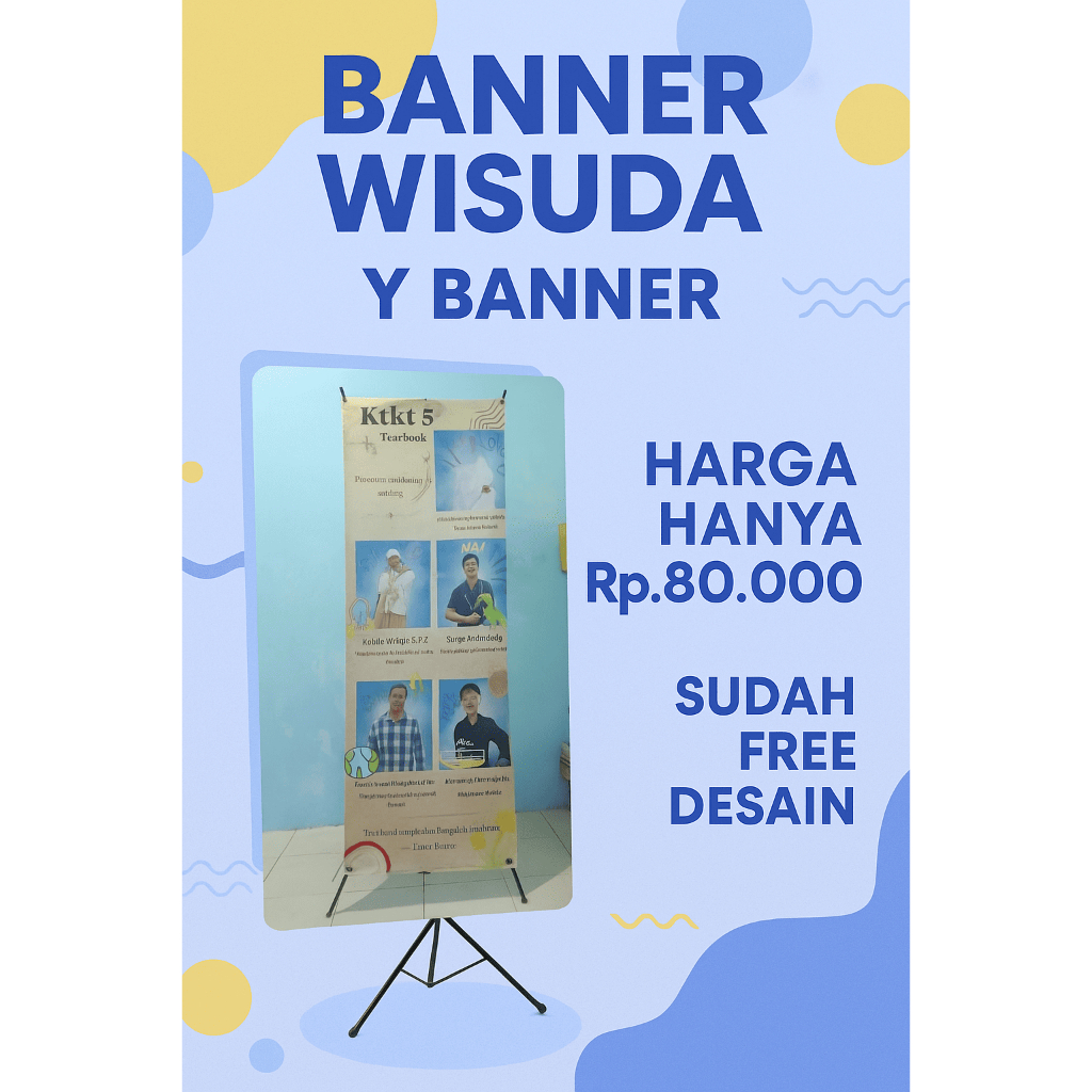 Cetak Banner Wisuda Aesthetic | Banner Wisuda Free Design | Size 60x160 Cm