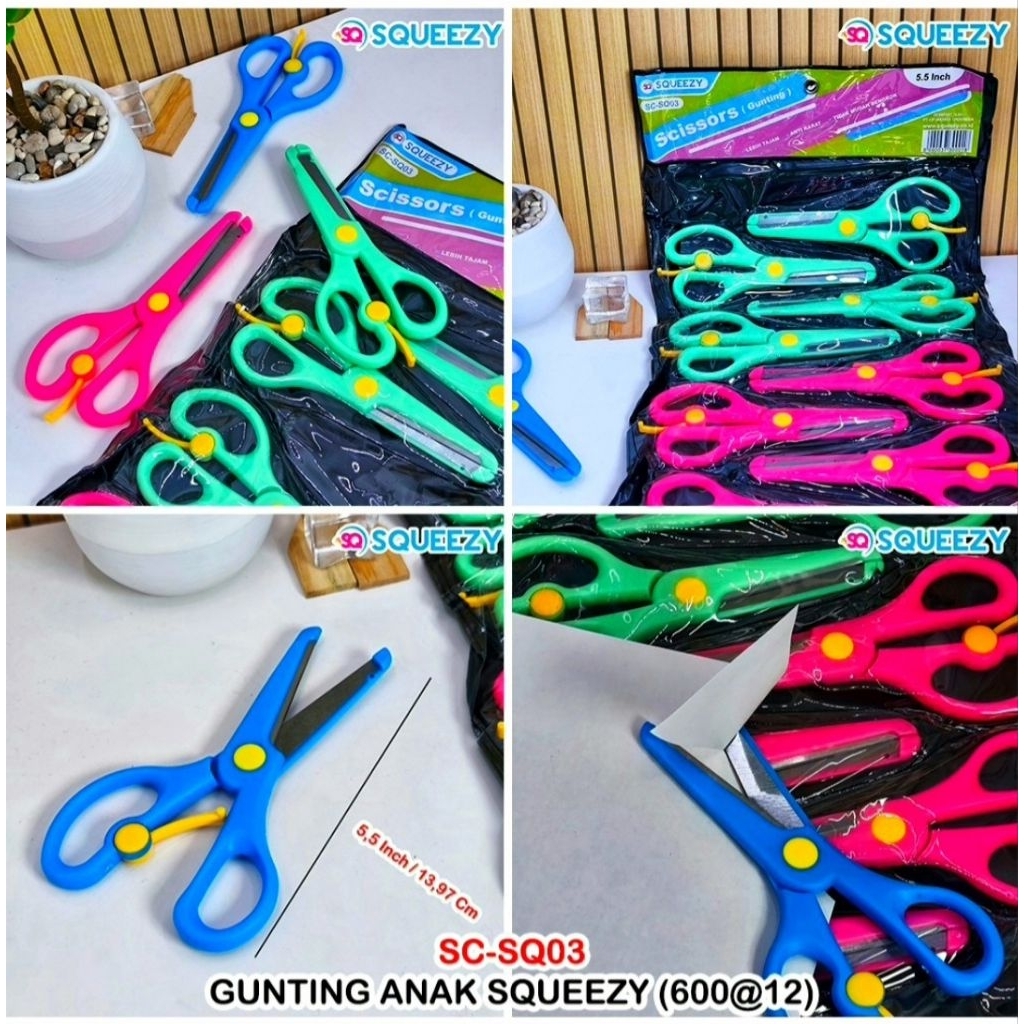 

GUNTING ANAK KECIL SQUEEZY SC-SQ03 (1 RENTENG ISI 12 PCS )
