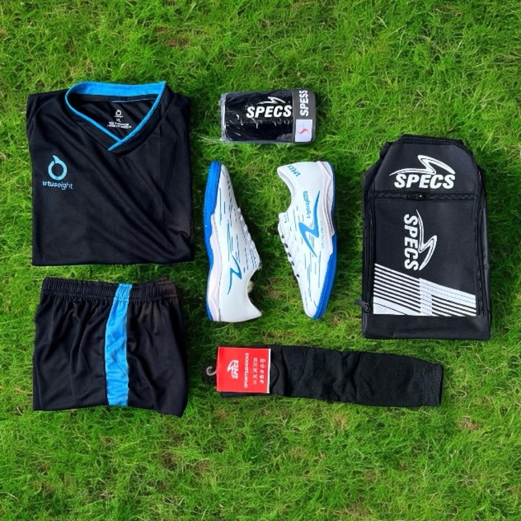 (PAKET 5) Sepatu Futsal Specs Accelerator Lightspeed warna Ungu Hitam Merah Premium