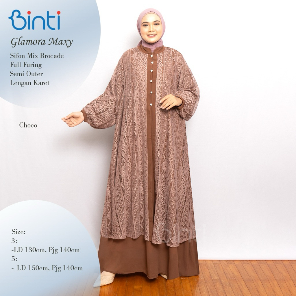 GLAMORA BINTI / GLAMORA MAXY BINTI / DRESS JUMBO / GAMIS BROCADE / BIGSIZE BUSUI / GAMIS PESTA BIGSI