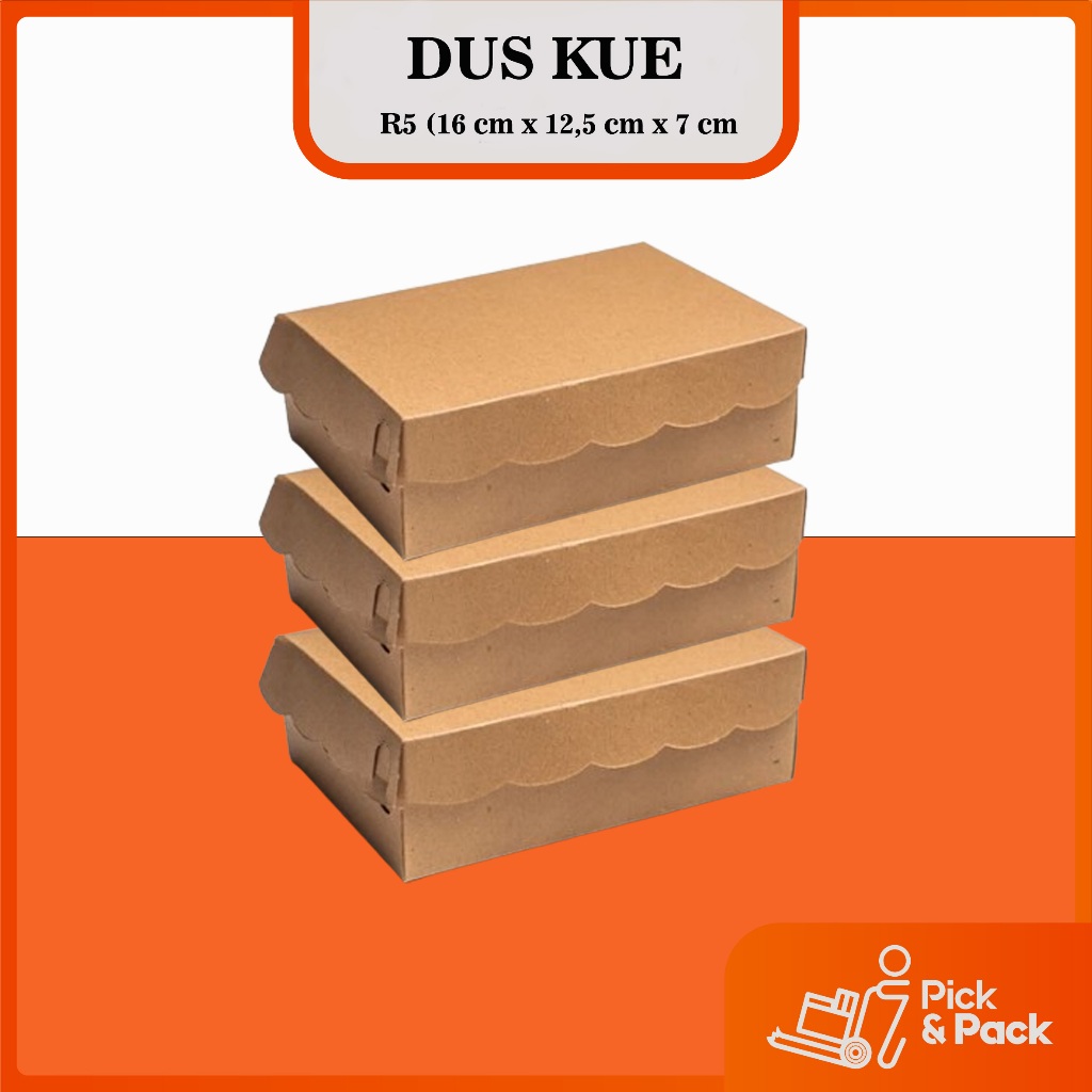

{1 Pack / 100 Pcs} R5 dos 16cm x 12,5cm x 7cm kraft Dus/Hampers /Box/Suvenir/ KOTAK Nasi Kue Roti