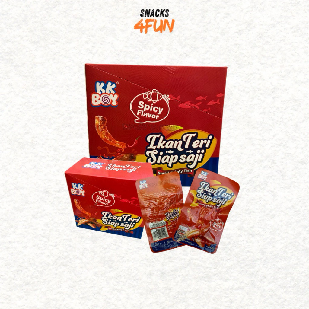 

KKboy Ikan teri siap saji siap makan 1 box isi 20 pcs