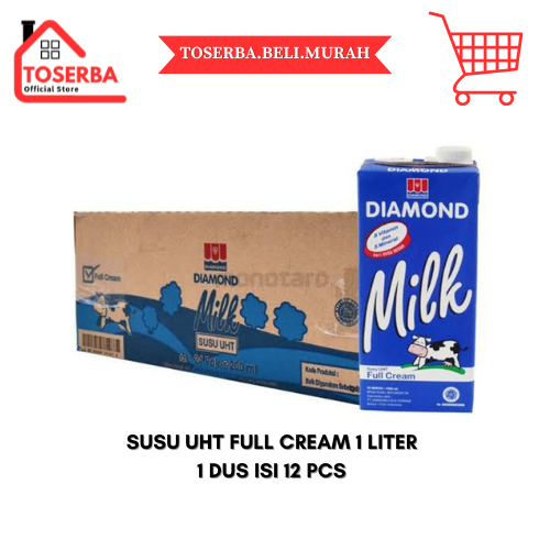 

[KIRIM INSTAN] SUSU FULL CREAM DIAMOND 1 LITER 1 DUS (Isi 12 Liter)
