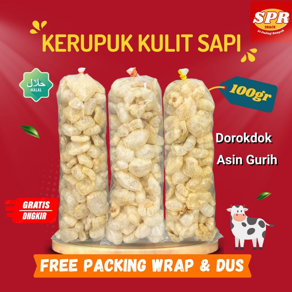 

KERUPUK KULIT SAPI DOROKDOK RAMBAK [100GR] SUPER RENYAH GURIH HALAL ǀ SPR Snack