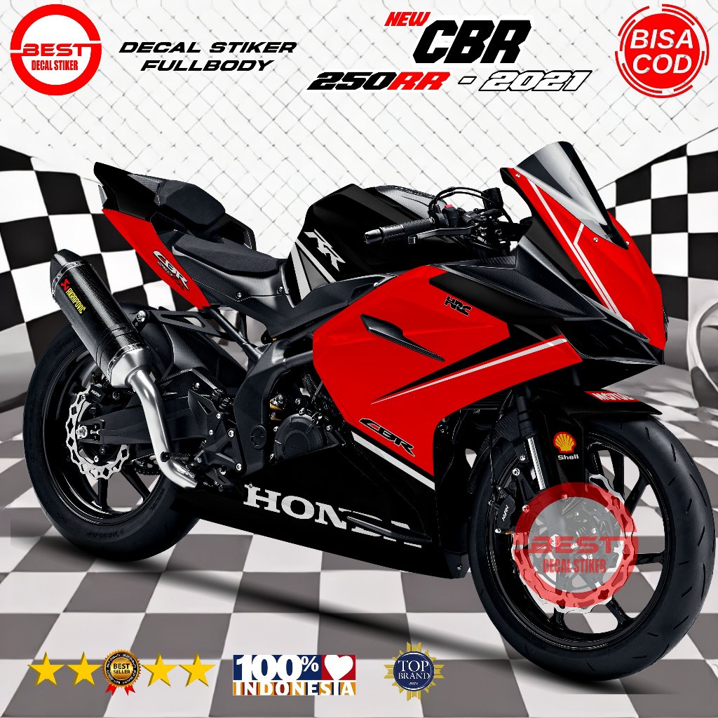 Decal New CBR 250RR 2021 Fullbody Desain HRC / Variasi Decal Stiker Fullbody untuk CBR 250RR 2021