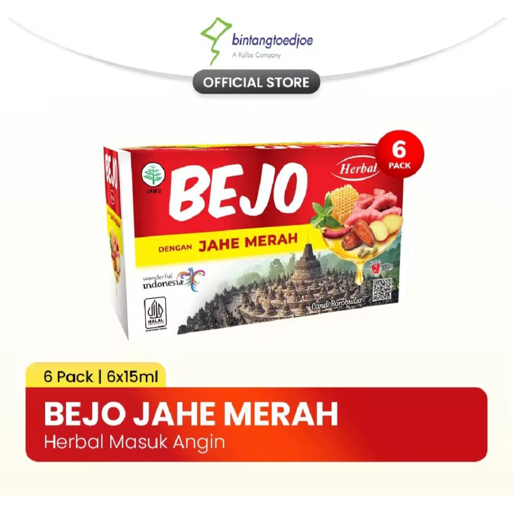

[COD]Bejo Jahe Merah Sachet Pack isi 6pcs x 15ml Gratis Ongkir