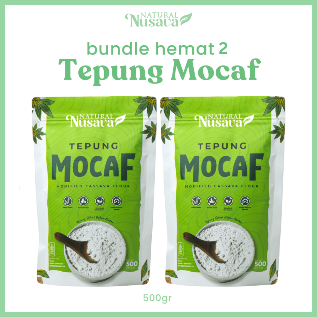

[Bundle Hemat 2] Tepung Mocaf Nusava Gluten Free - Tepung Singkong Bebas Gluten - 500gr