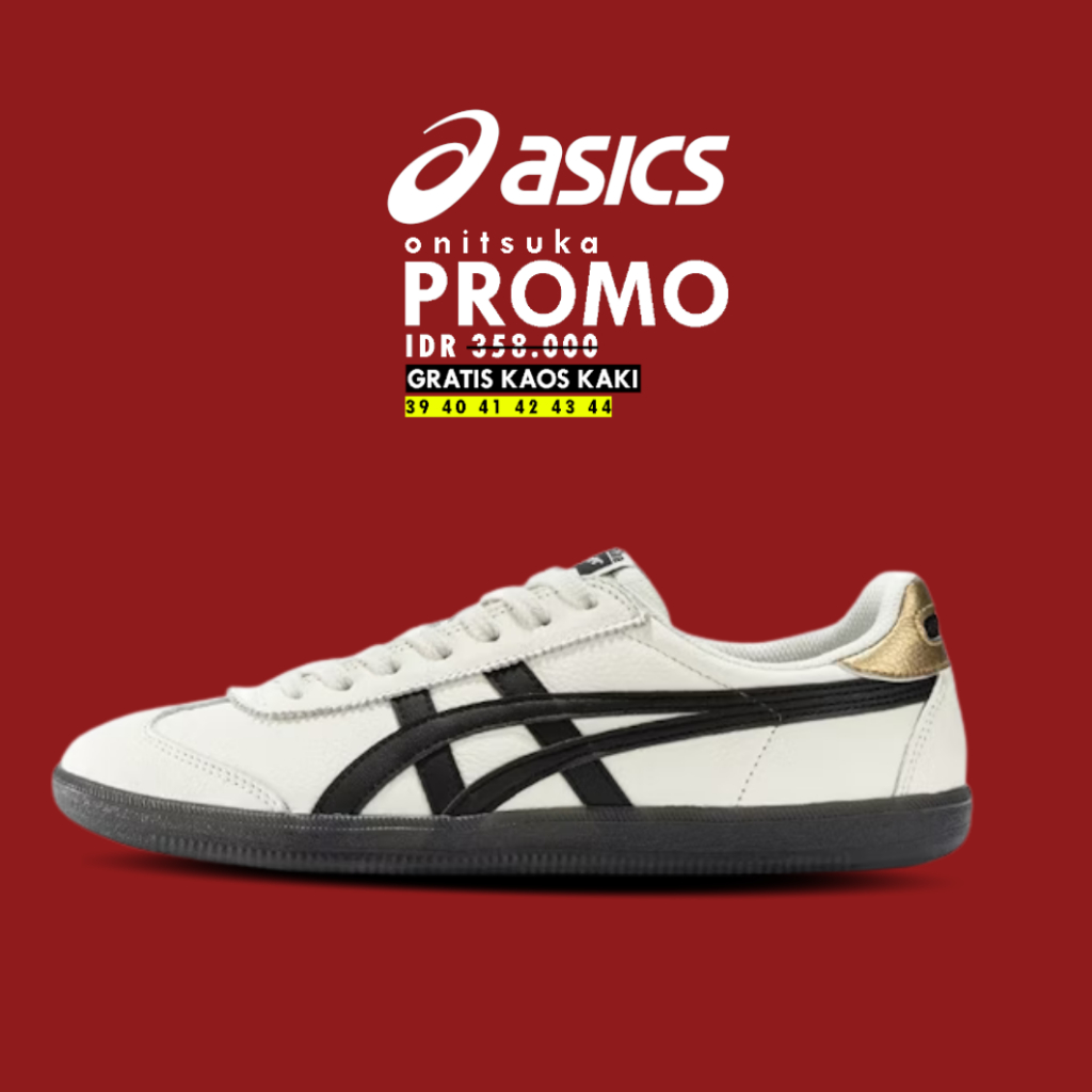 PROMO Sepatu Sneakers Unisex Gaya Jepang Onitsuka Tokuten Putih hitam - Grade Lokal Edition