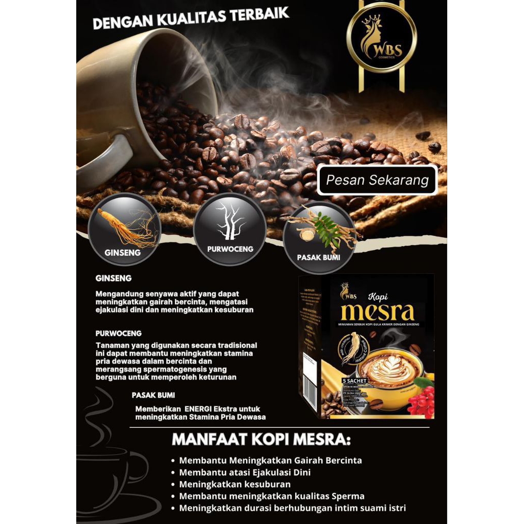 

KOPI MESRA GINSENG BPOM DAN RESMI