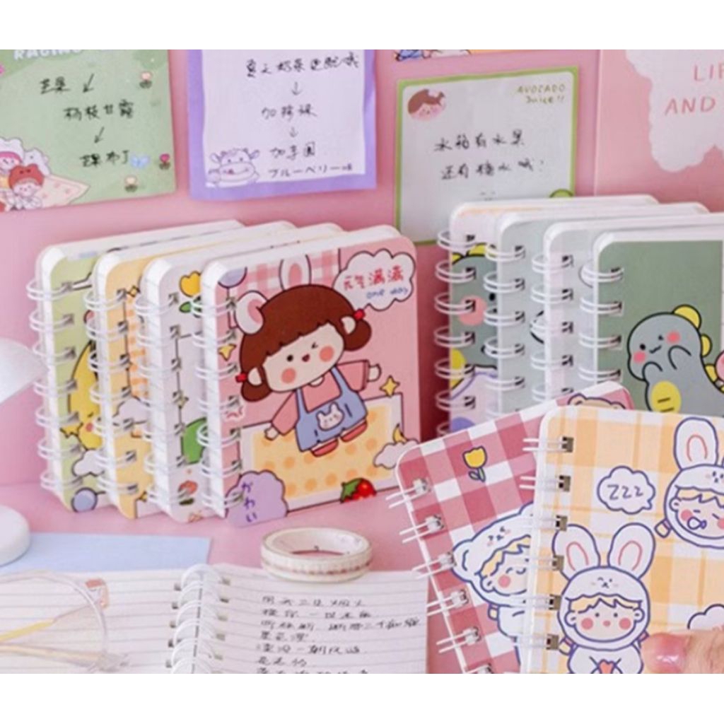 

Buku Catatan Kartun Memo Kecil A7 80 Lembar / Buku Kecil Notebook Ring