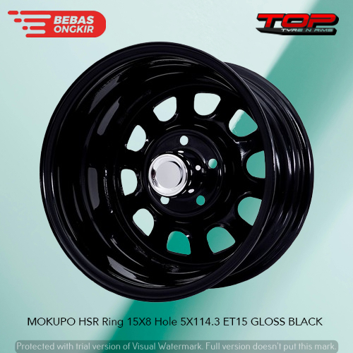 velg mobil besi r15 lebar 8 inch hsr mokupo untuk terios rush innova warna hitam