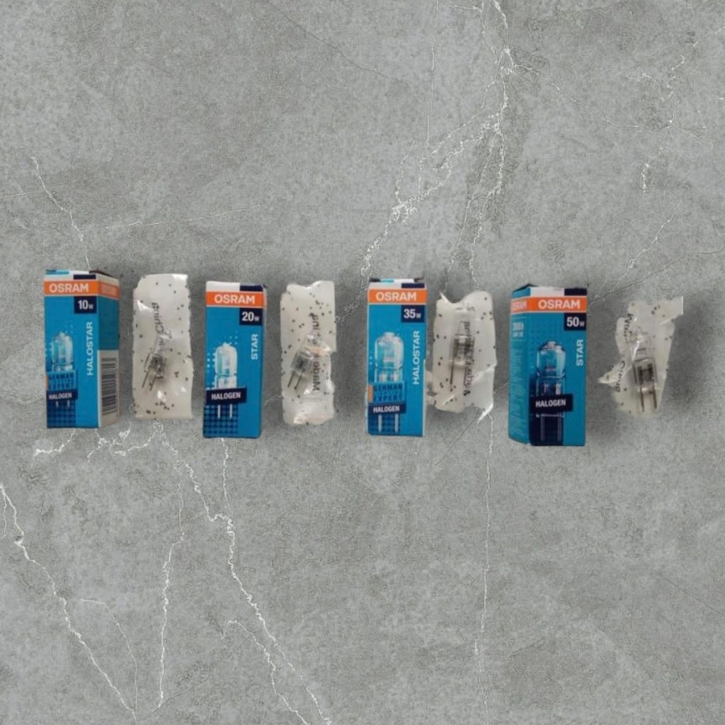 Lampu Halogen Kacang Osram Halostar 12volt 10w 20w 35w 50w Lampu Halogen Tusuk Osram 10watt 20watt 3