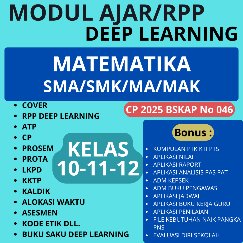 

Modul Ajar Learning MATEMATIKA KELAS 10 11 12- RPP DEEP LEARNING SMA/SMK SIAP PAKAI